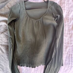 Rylee + Cru Sage Ribbed Long Sleeve Top